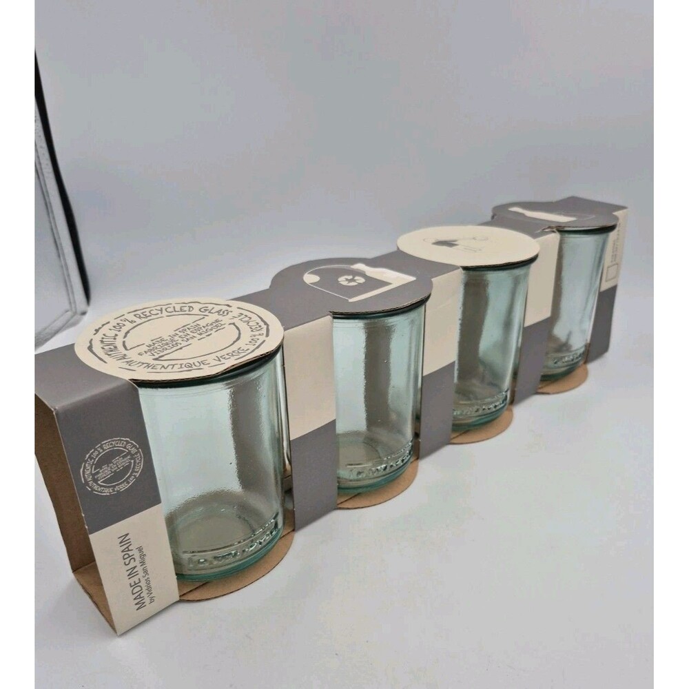 4 Pcs Authentic 100% Recycled Glass Handmade in Spain By Vidrios San Miguel NEW